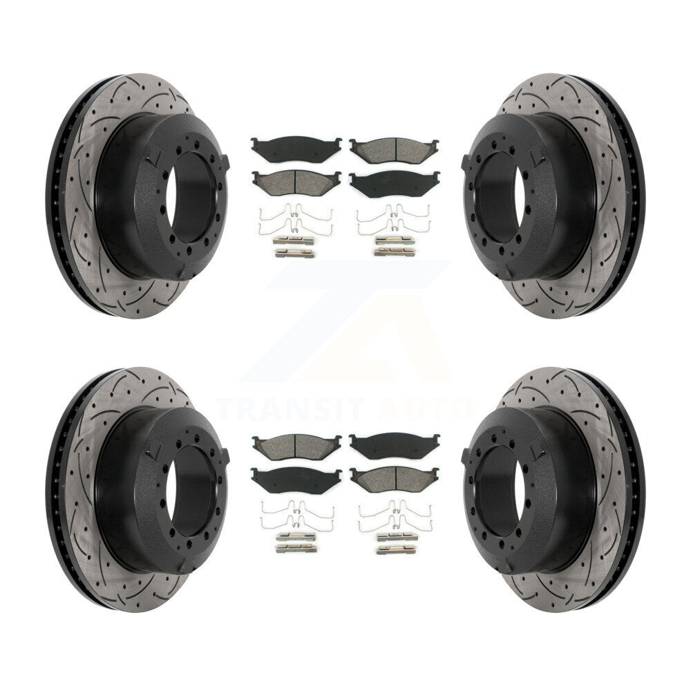 Rotors de frein à fente avant et arrière, Kit de plaquettes semi-métalliques pour International IC A