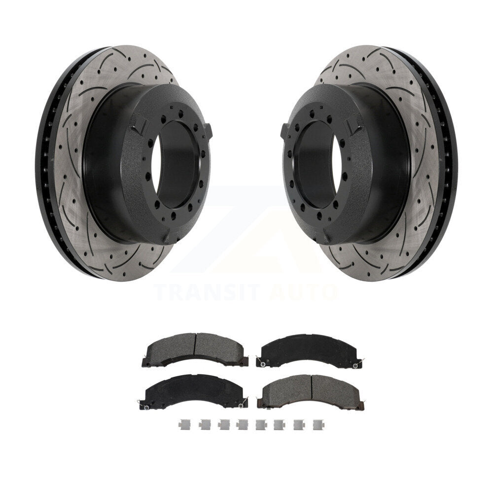 Kit de plaquettes semi-métalliques de Rotor de frein à fente arrière percée pour Ram Dodge Sterling Truc