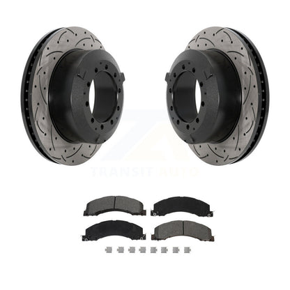 Kit de plaquettes semi-métalliques de Rotor de frein à fente arrière percée pour Ram Dodge Sterling Truc