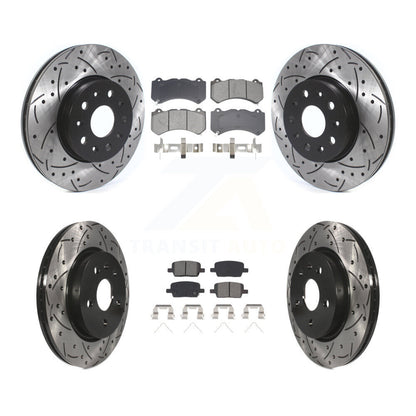 Rotor de frein à fente percée avant et arrière et Kit de plaquettes semi-métalliques pour Chevrolet Camar