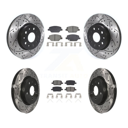 Rotor de frein à fente percée avant et arrière et Kit de plaquettes semi-métalliques pour Chevrolet Camar