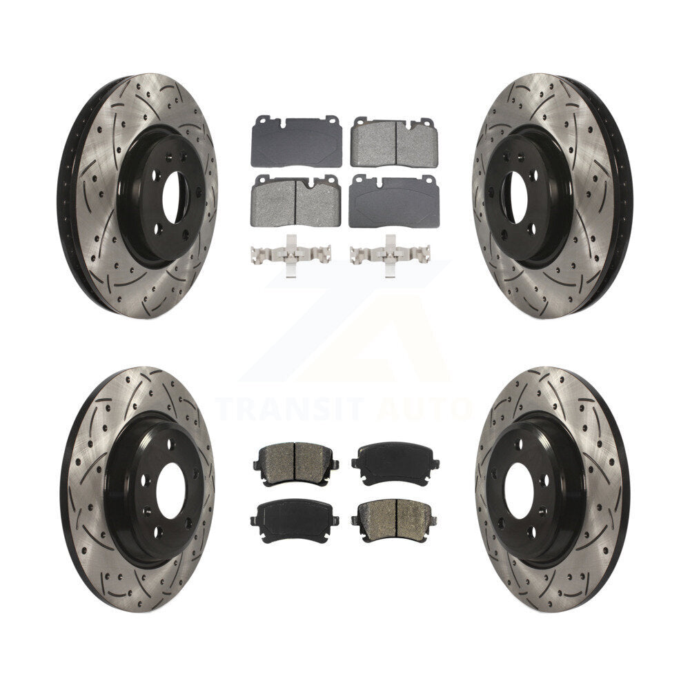 Rotors de frein à fente avant et arrière, Kit de plaquettes semi-métalliques pour moteur Audi Q5 FLEX