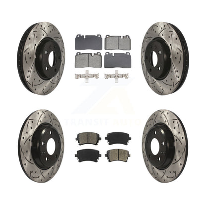 Rotors de frein à fente avant et arrière, Kit de plaquettes semi-métalliques pour moteur Audi Q5 FLEX