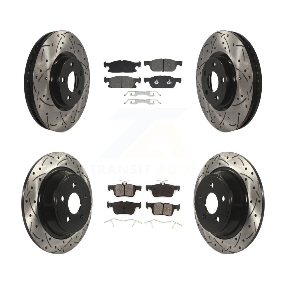 Kit de plaquettes de frein semi-métalliques pour rotors de frein avant et arrière, pour Lincoln Continenta