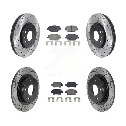 Rotors de frein à fente avant et arrière, Kit de plaquettes semi-métalliques pour Chevrolet Equino