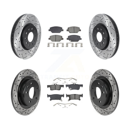 Kit de plaquettes semi-métalliques de Rotors de frein à disque de fente de forage avant et arrière pour Buick Envisio