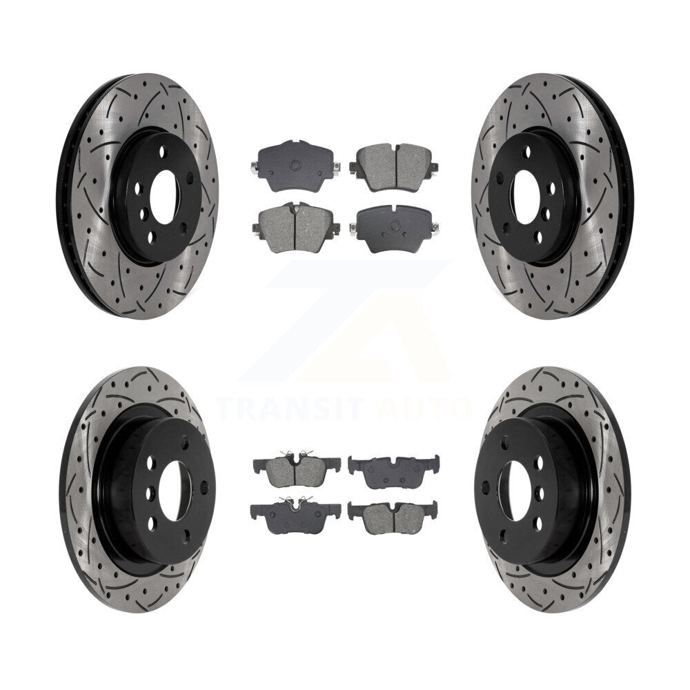 Kit de plaquettes semi-métalliques de rotors de frein de fente de forage avant et arrière pour Mini Cooper Clubma
