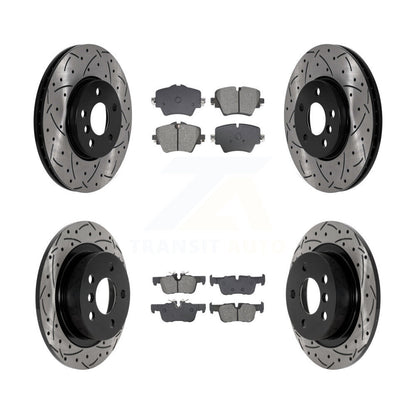 Kit de plaquettes semi-métalliques de rotors de frein de fente de forage avant et arrière pour Mini Cooper Clubma
