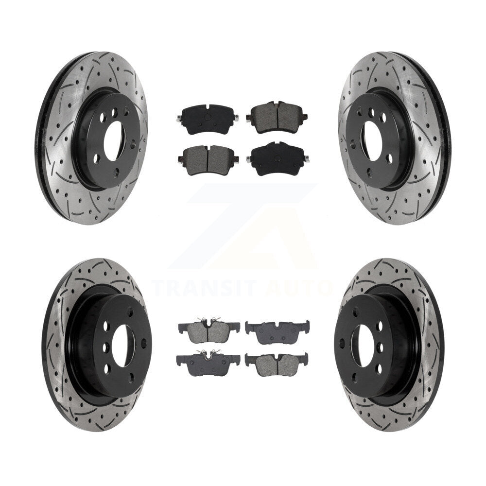 Kit de plaquettes semi-métalliques de rotors de frein de fente de forage avant et arrière pour Mini Cooper Clubma