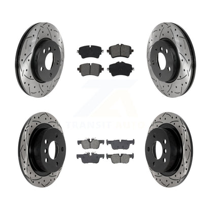 Kit de plaquettes semi-métalliques de rotors de frein de fente de forage avant et arrière pour Mini Cooper Clubma