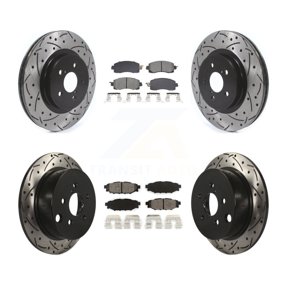Kit de rotor de frein à fente percée avant et arrière et plaquettes semi-métalliques pour Subaru Crosstre