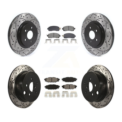 Kit de rotor de frein à fente percée avant et arrière et plaquettes semi-métalliques pour Subaru Crosstre
