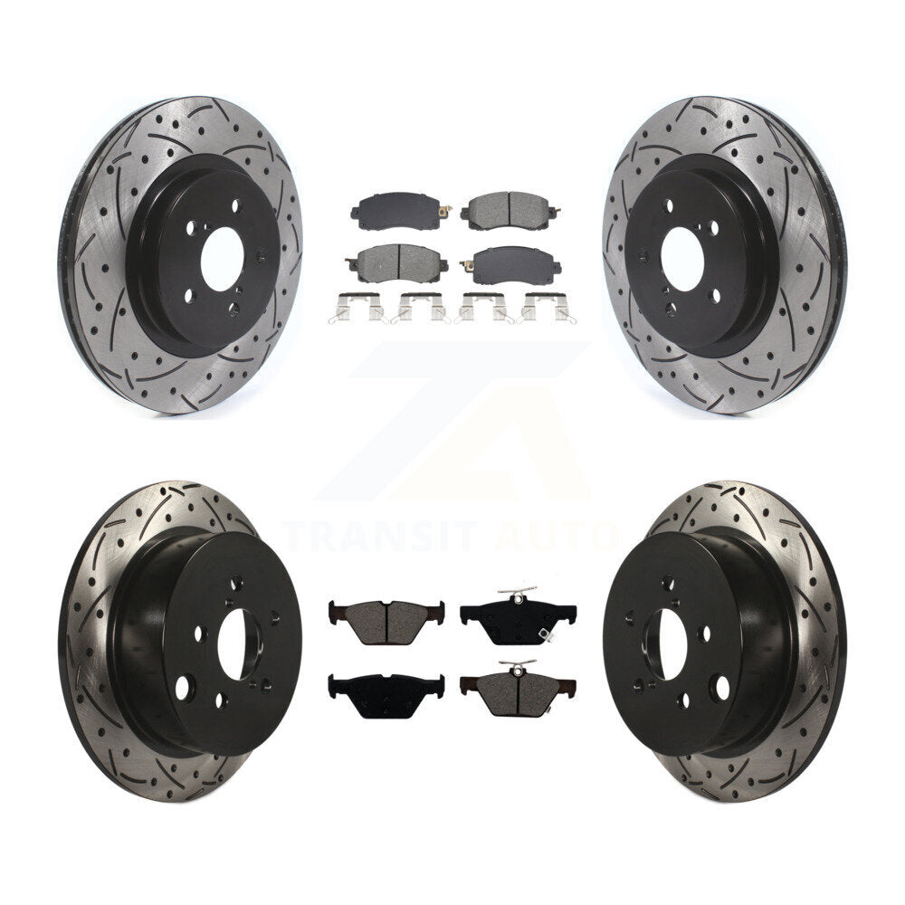 Kit de rotor de frein à fente percée avant et arrière et plaquettes semi-métalliques pour Subaru Crosstre