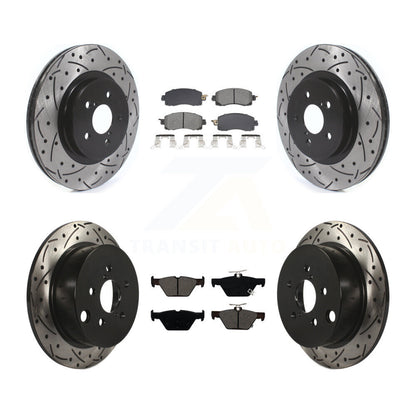 Kit de rotor de frein à fente percée avant et arrière et plaquettes semi-métalliques pour Subaru Crosstre