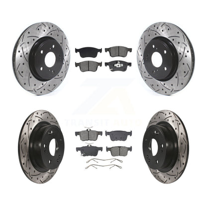Rotors de frein à disque à fente avant et arrière, Kit de plaquettes semi-métalliques pour Honda Accor