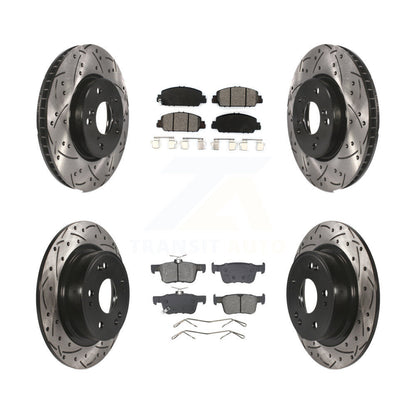 Rotors de frein à disque à fente avant et arrière, Kit de plaquettes semi-métalliques pour Honda Accor