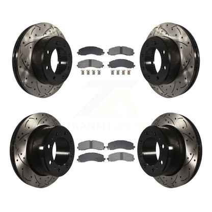 Kit de plaquettes semi-métalliques de Rotor de frein à disque à fente avant et arrière pour Ram 2500 350