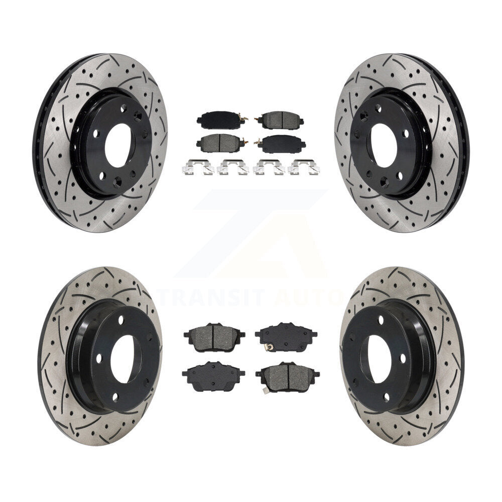 Kit de plaquettes semi-métalliques de Rotor de frein à disque à fente avant et arrière pour Nissan Sentr