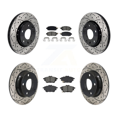 Kit de plaquettes semi-métalliques de Rotor de frein à disque à fente avant et arrière pour Nissan Sentr