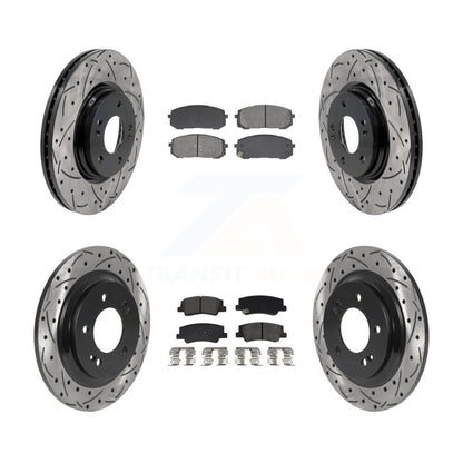 Kit de plaquettes semi-métalliques de Rotor de frein à fente avant et arrière, pour Hyundai Sonata Ki