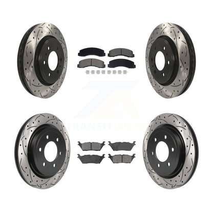 Kit de plaquettes semi-métalliques de Rotor de frein à fente avant et arrière, pour Ford F-150 Lincol
