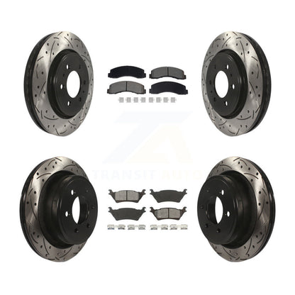 Kit de plaquettes semi-métalliques pour Rotor de frein à disque, fente de perçage pour manteau avant et arrière, pour Ford F-15