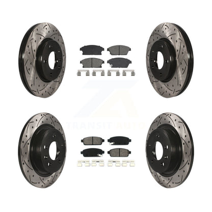 Kit de plaquettes semi-métalliques de Rotor de frein de fente de forage avant et arrière pour Chevrolet Cruze Vol