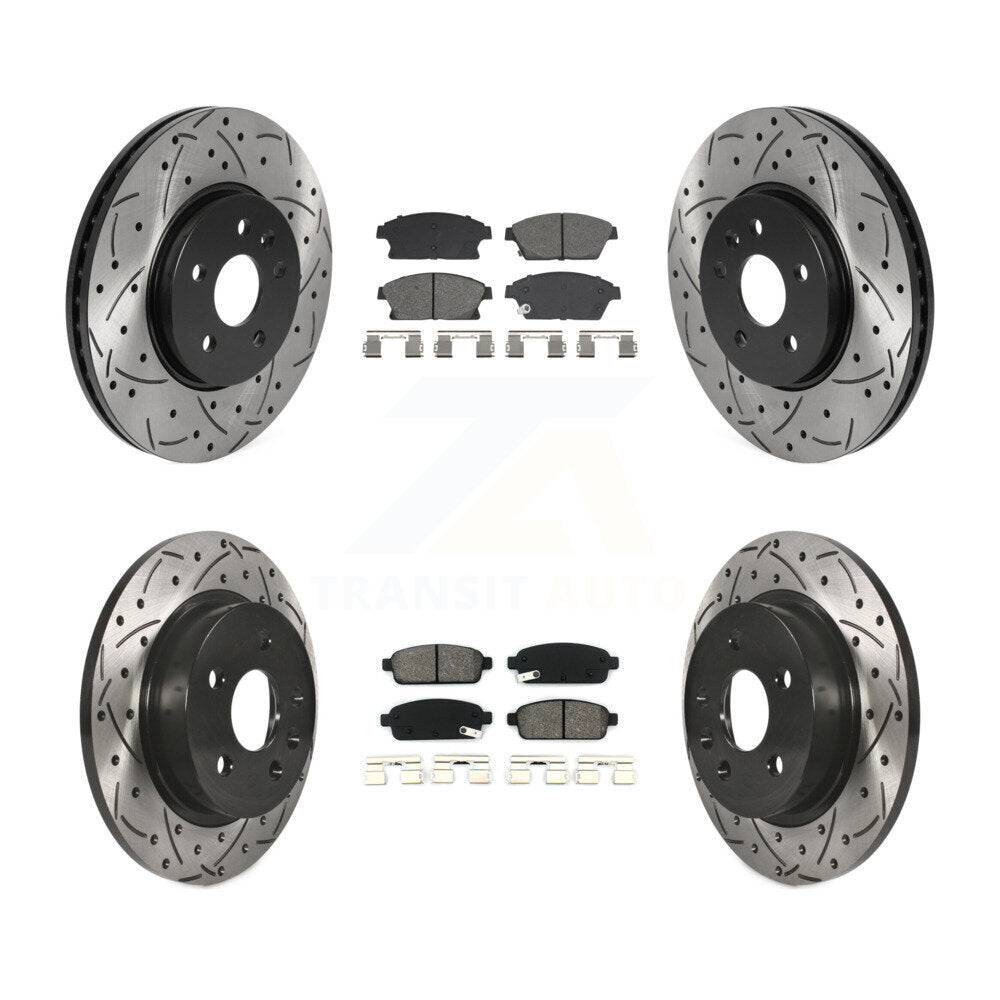 Kit de plaquettes semi-métalliques de Rotor de frein de fente de forage avant et arrière pour Chevrolet Trax Buic