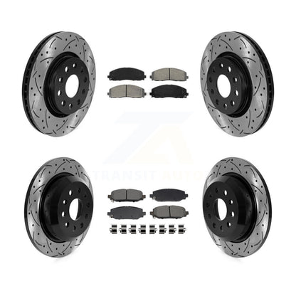 Kit de plaquettes semi-métalliques de Rotor de frein à disque à fente avant et arrière pour Jeep Wrangle