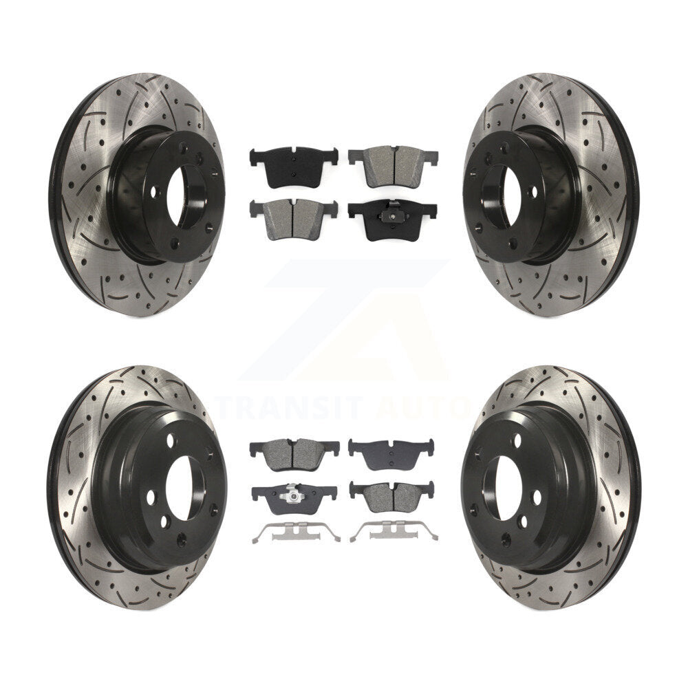 Kit de plaquettes semi-métalliques de Rotor de frein de fente de forage avant et arrière pour BMW 320i xDrive 328