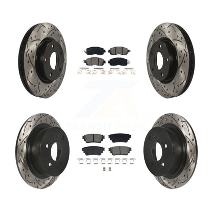 Kit de plaquettes de frein semi-métalliques pour rotors de frein à fente avant et arrière pour Nissan Altima AW