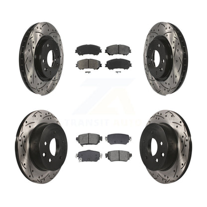 Kit de plaquettes semi-métalliques de Rotor de frein de fente de forage avant et arrière pour Nissan Rogue Sport