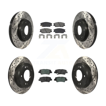 Kit de plaquettes de frein semi-métalliques pour rotors de frein à fente avant et arrière, pour Hyundai Venue Ki