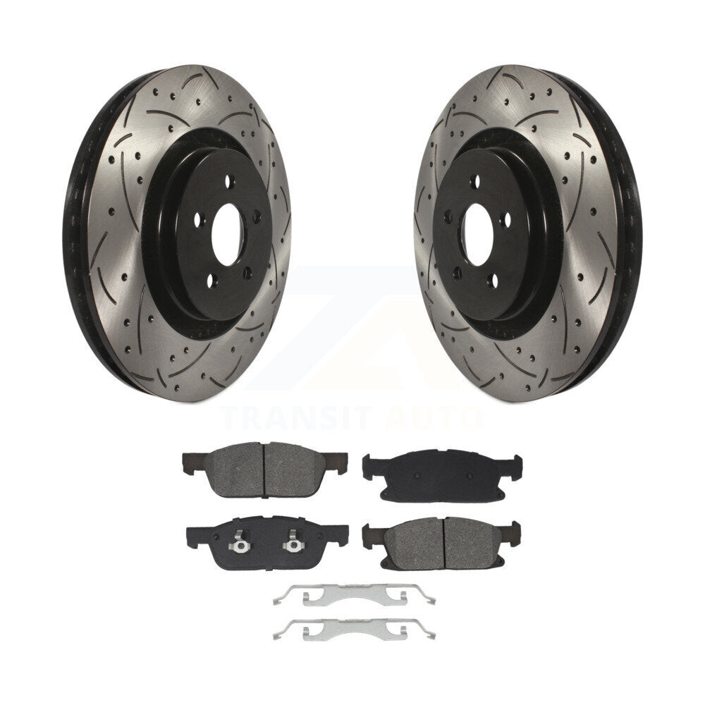 Kit de plaquettes semi-métalliques de Rotor de frein à fente avant percée, pour Ford Fusion Lincoln MK