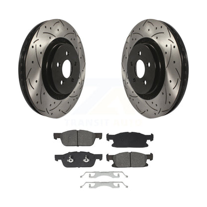 Kit de plaquettes semi-métalliques de Rotor de frein à fente avant percée, pour Ford Fusion Lincoln MK