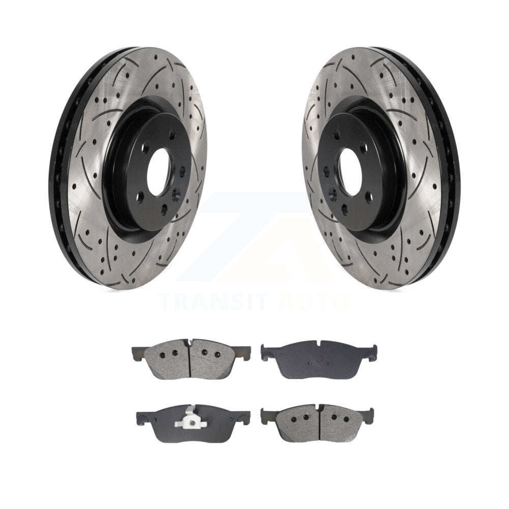 Kit de plaquettes semi-métalliques de Rotor de frein à disque de fente de forage avant pour Land Rover Discover