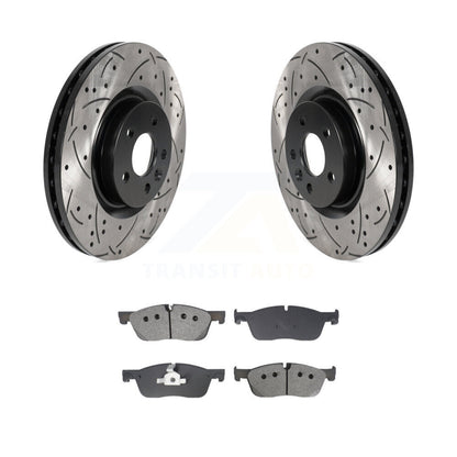 Kit de plaquettes semi-métalliques de Rotor de frein à disque de fente de forage avant pour Land Rover Discover