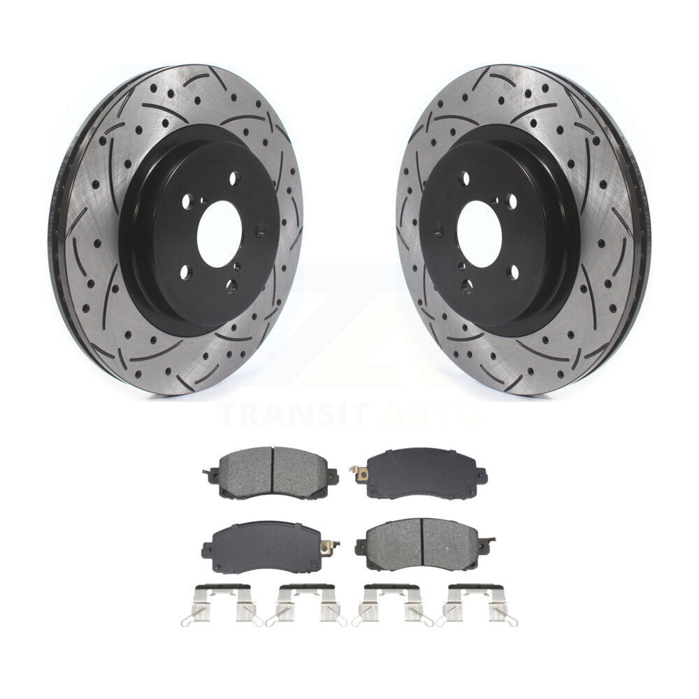 Kit de plaquettes de frein semi-métalliques pour rotors de frein à fente avant pour Subaru Crosstrek Imprez