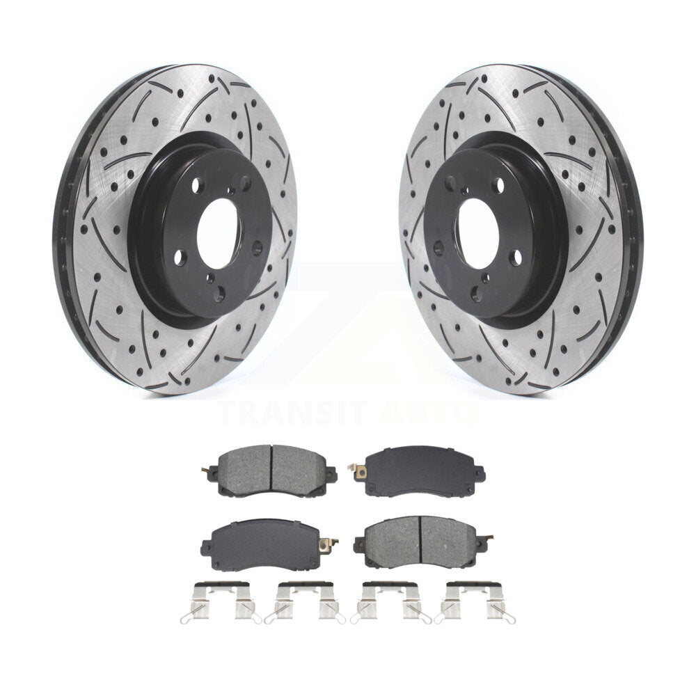 Kit de plaquettes semi-métalliques pour rotors de frein à disque, fente de perçage avant, pour Subaru Imprez