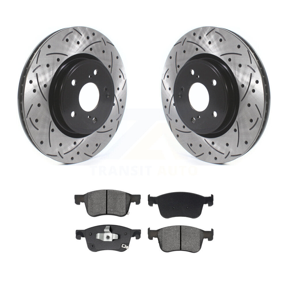 Kit de plaquettes semi-métalliques de Rotors de frein de fente de forage avant pour Honda Civic Accord Acur