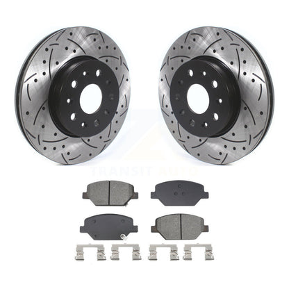 Rotor de frein à disque à fente avant percée et Kit de plaquettes semi-métalliques pour Chevrolet Camar