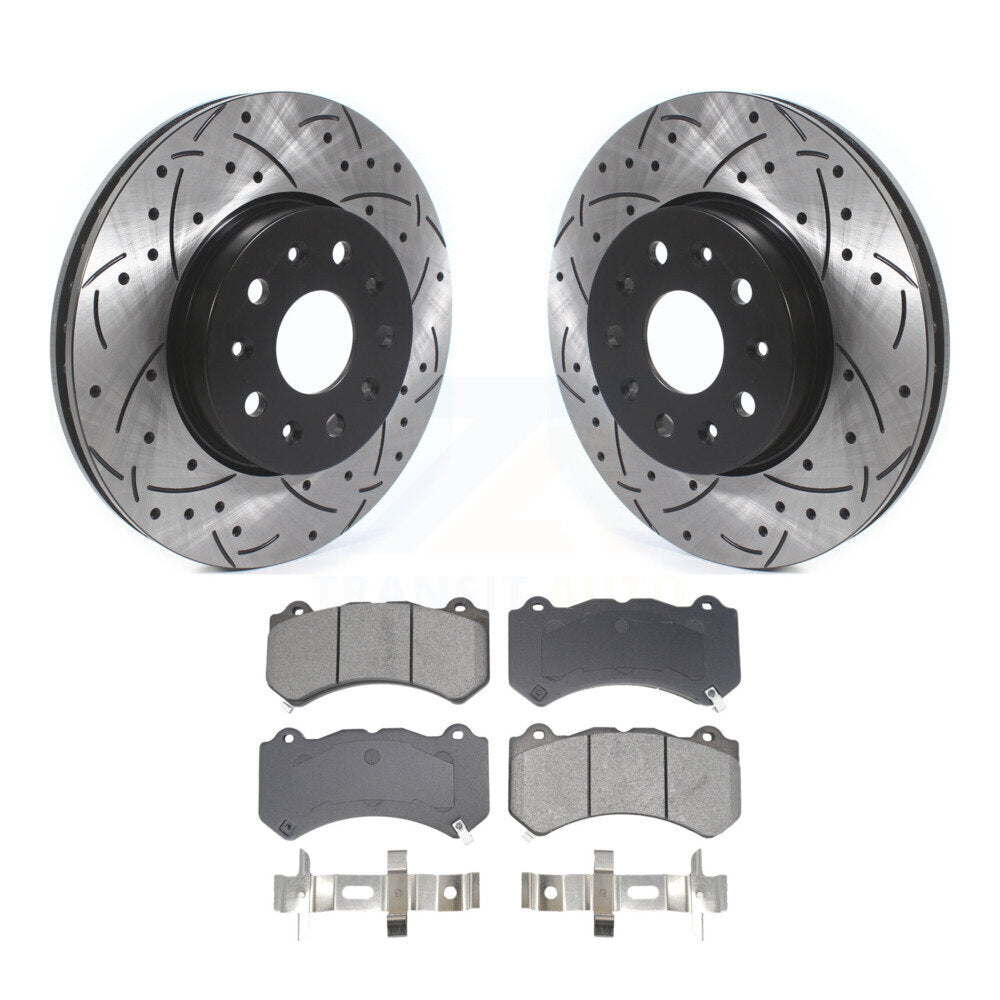 Rotors de frein à fente avant percés, Kit de plaquettes semi-métalliques pour Chevrolet Camaro LT L