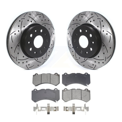 Rotors de frein à fente avant percés, Kit de plaquettes semi-métalliques pour Chevrolet Camaro LT L