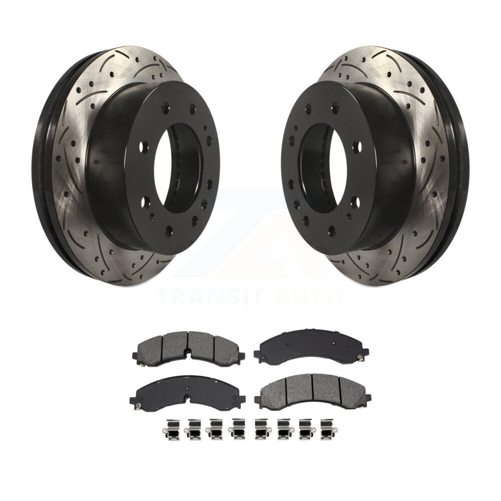 Kit de plaquettes semi-métalliques de Rotor de frein de fente de forage avant pour GMC Chevrolet Sierra 250