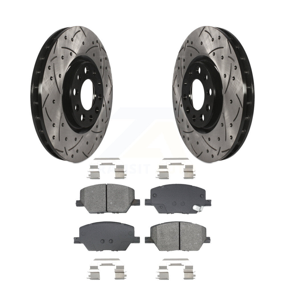 Rotor de frein à fente percée avant et Kit de plaquettes semi-métalliques pour Jeep Compass Renegad