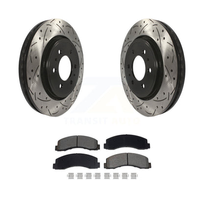 Rotor de frein à fente percée avant et Kit de plaquettes semi-métalliques pour Ford F-150 Expeditio