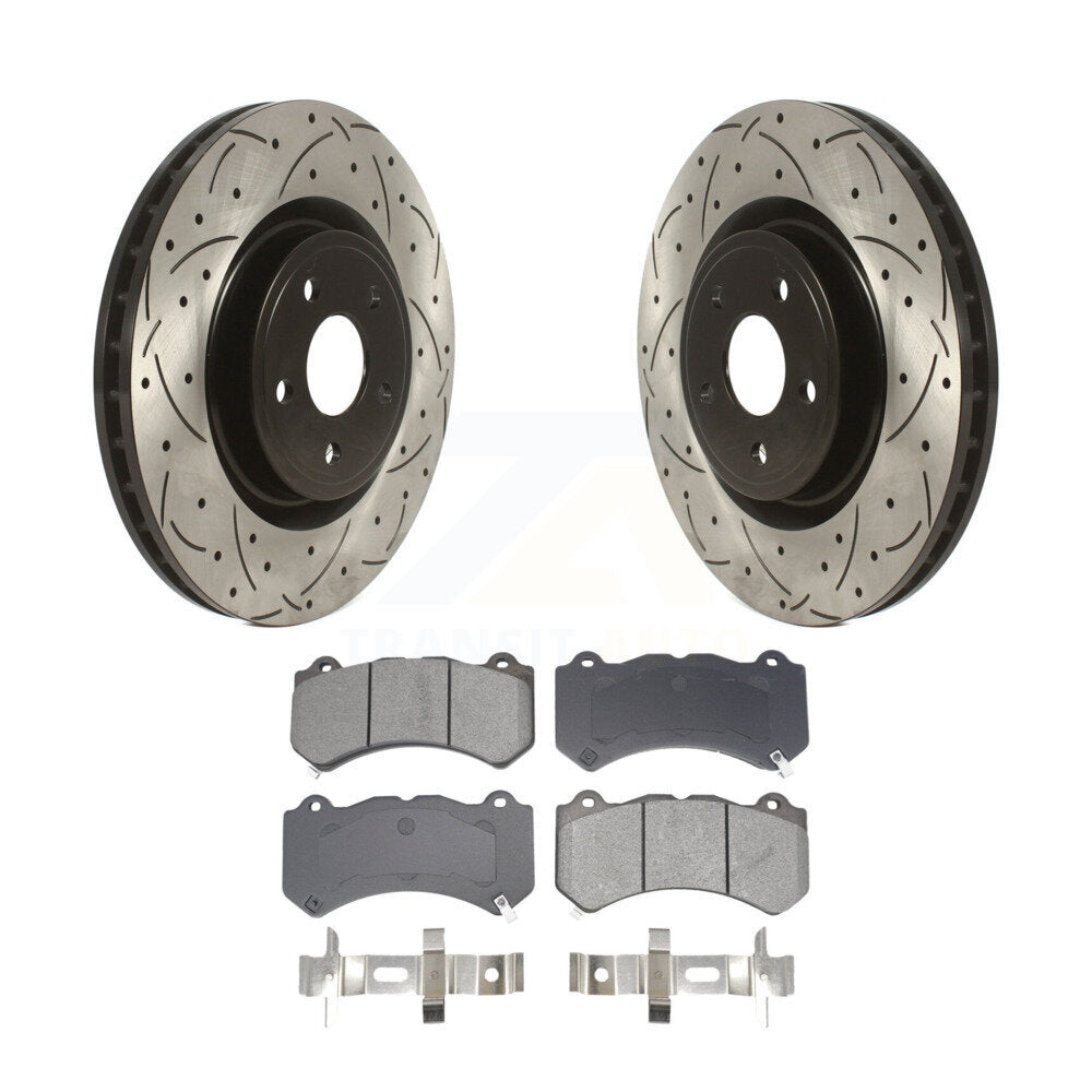 Kit de plaquettes semi-métalliques de Rotor de frein de fente de forage avant pour Jeep Grand Cherokee Dodg