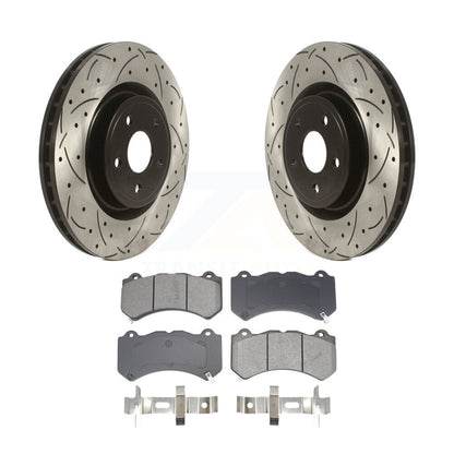 Kit de plaquettes semi-métalliques de Rotor de frein de fente de forage avant pour Jeep Grand Cherokee Dodg