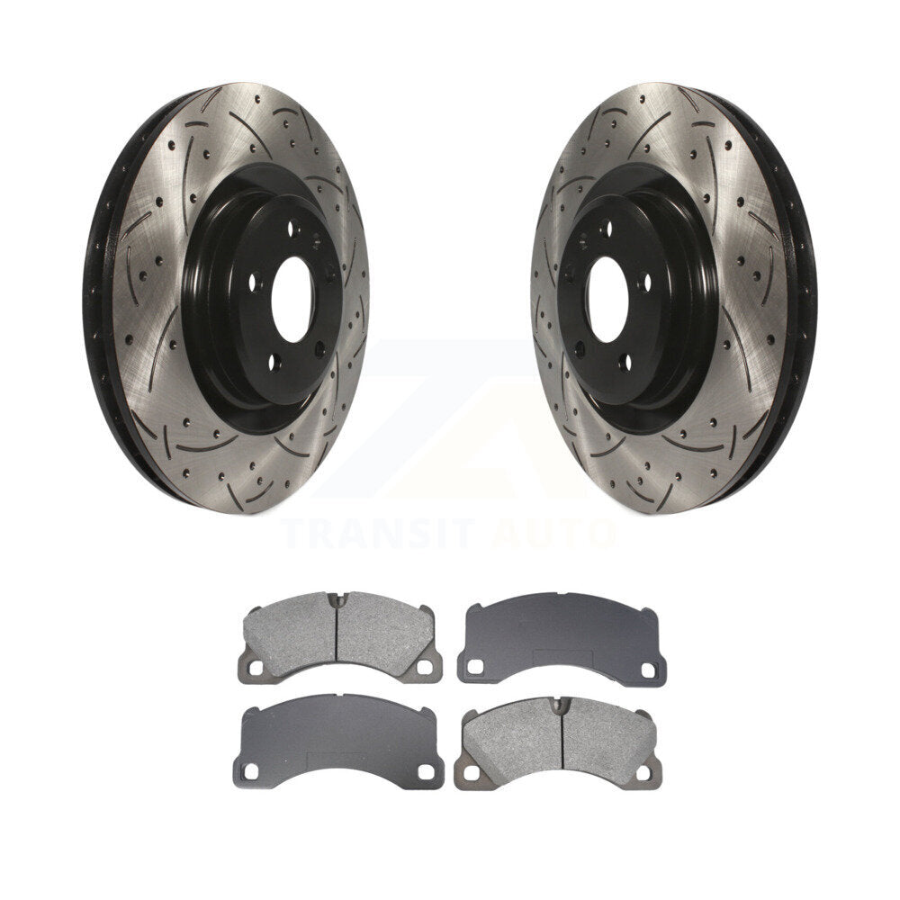 Kit de plaquettes semi-métalliques de Rotor de frein à fente avant percée pour Porsche Macan Bas 2017