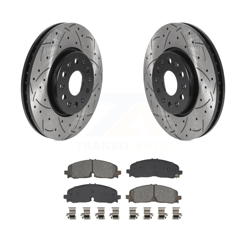 Kit de plaquettes semi-métalliques de Rotor de frein de fente de forage avant pour Chevrolet Traverse Blaze
